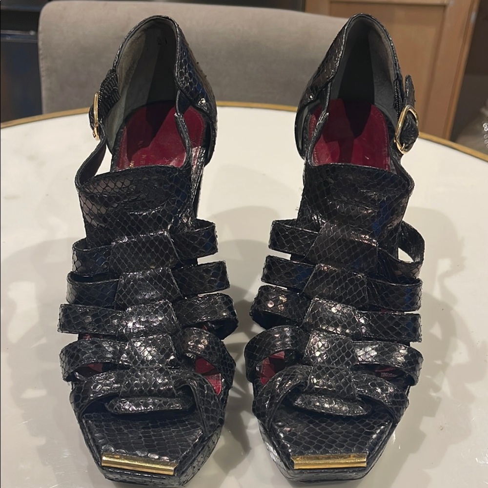 Black Strappy Women's Sandals. Barney’s NY. Made in France